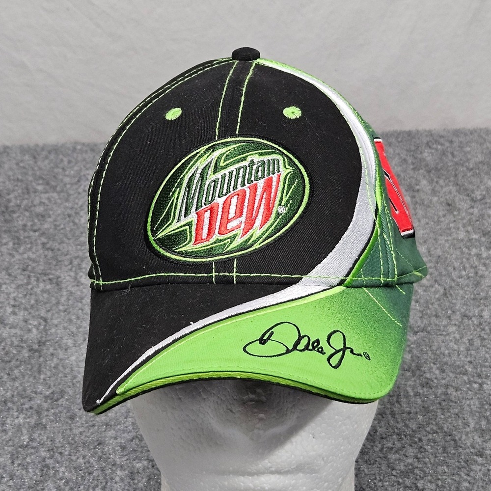 Mountain Dew Dale Earnhardt Jr 88‎ Hat Black Green NASCAR Racing Strapback